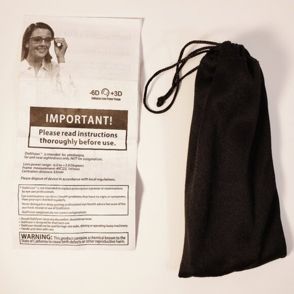 Dialvisionblack Adjustable Focus Reading Glasses Two Pairs - Picture 3 of 4